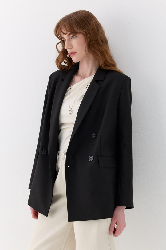 Kuşak Detaylı Blazer Ceket Siyah