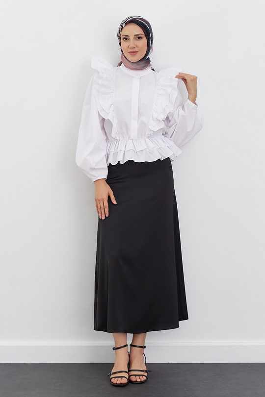 Saten Zara Etek Siyah