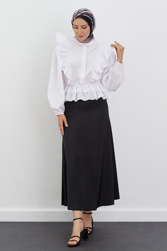 Saten Zara Etek Siyah