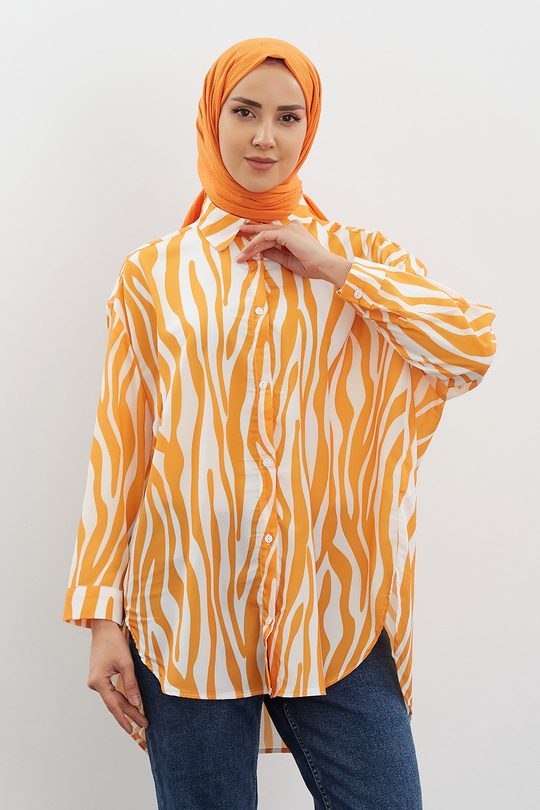 Zebra Desen Gömlek Mango