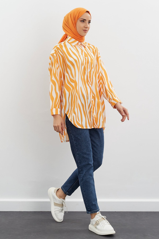 Zebra Desen Gömlek Mango
