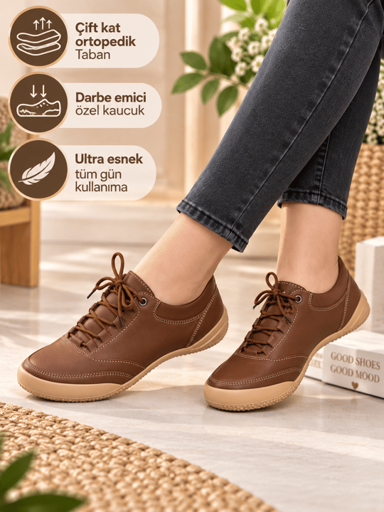 Buğra erol Çift Kat Ortopedik Tabanlıklı  Ayakkabı brownsymbol 2026
