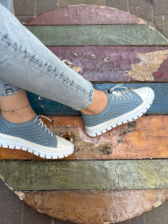 Buğra erol Hakiki Deri hafif taban ayakkabı gerbiy mavi beyaz -84