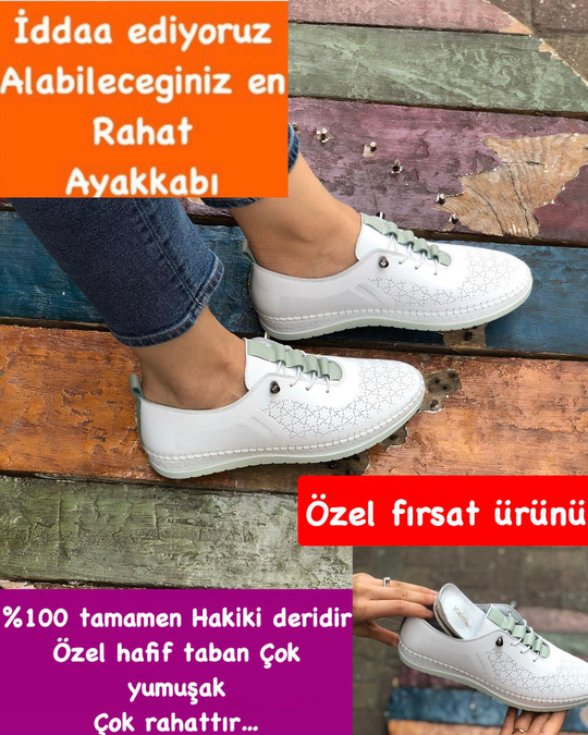 Buğra erol Hakiki Deri Ortopedik slikon yumuşak tabanlı ayakkabı truva-t81