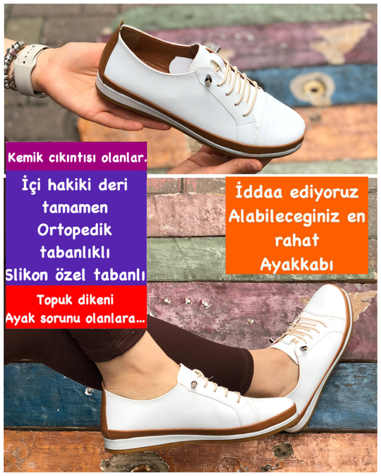 Buğra erol İçi Hakiki Deri Ortopedik Tabanlıklı  Ayakkabı whiteangel-1017