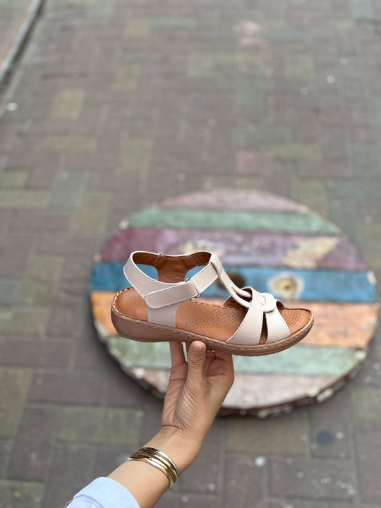 Buğra erol İçi Hakiki Deri slikon yumuşak tabanlı sandelet narcissus kremd -5647