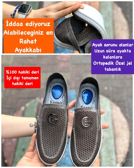 Buğra erol Ortopedik Jel tabanlıklı Hakiki deri Ayakkabı comfo