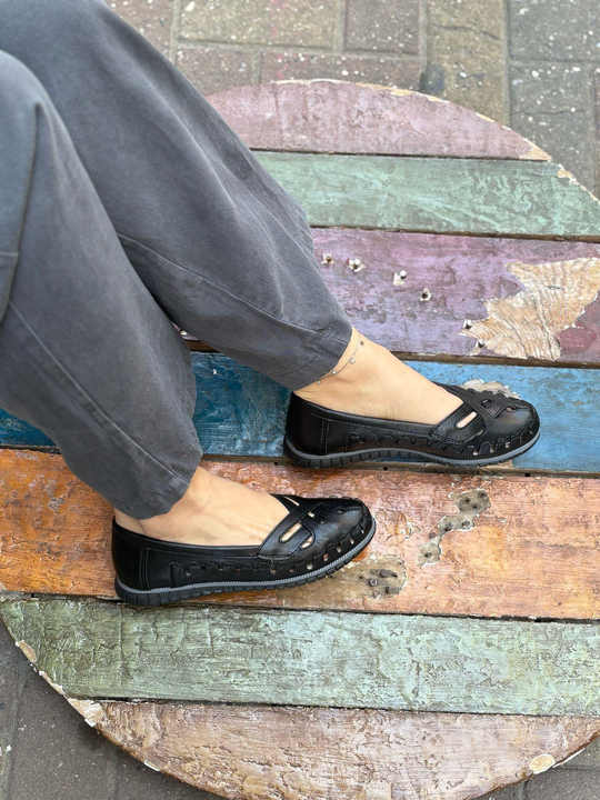 Buğra Erol Ortopedik Tabanlıklı Ayakkabı panama siyah -3489