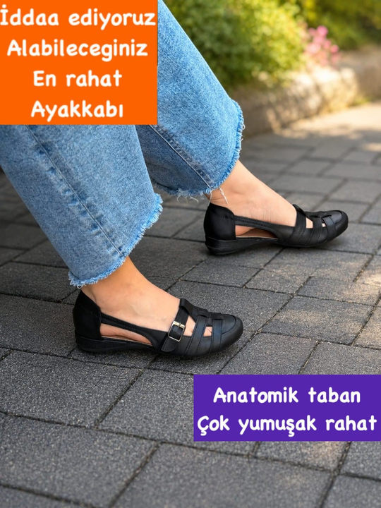 Buğra Erol Ortopedik Tabanlıklı Ayakkabı siyah token