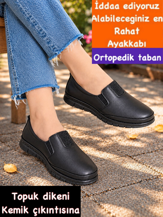 Buğra Erol Ortopedik Tabanlıklı Ayakkabı Kare taşlı yeni sezon 