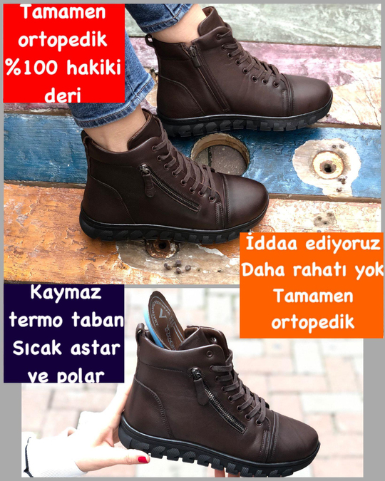 Buğra erol Ortopedik Tabanlıklı Hakiki Deri Bot voger-22000