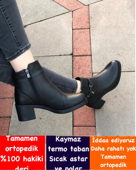 Buğra erol Ortopedik Tabanlıklı Hakiki Deri Bot jessi
