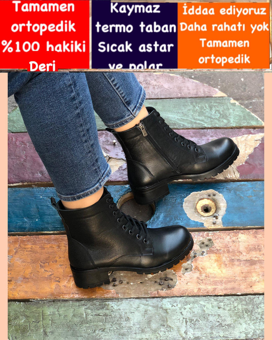 Buğra erol Ortopedik Tabanlıklı Hakiki Deri Bot lizbon-4912