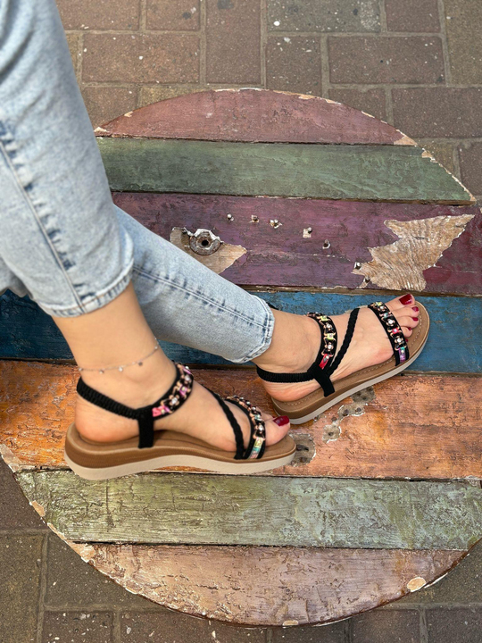 Buğra erol özel tabanlı sandalet ony siyah -92566