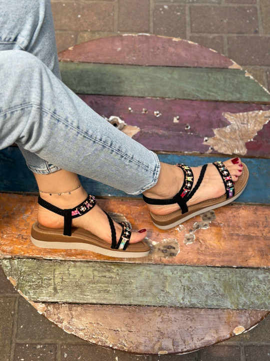 Buğra erol özel tabanlı sandalet ony siyah -92566