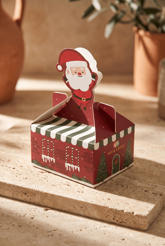 Unisex Noel Baba Kutulu Pamuklu Soket Yılbaşı Çorabı Yeşil