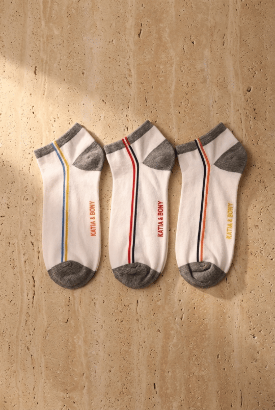 3 lü Paket Way Erkek Patik Çorap Beyaz