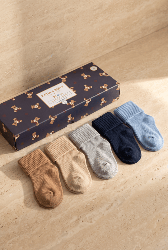5li Paket Yenidoğan Bambu Bebek Çorap Renkli