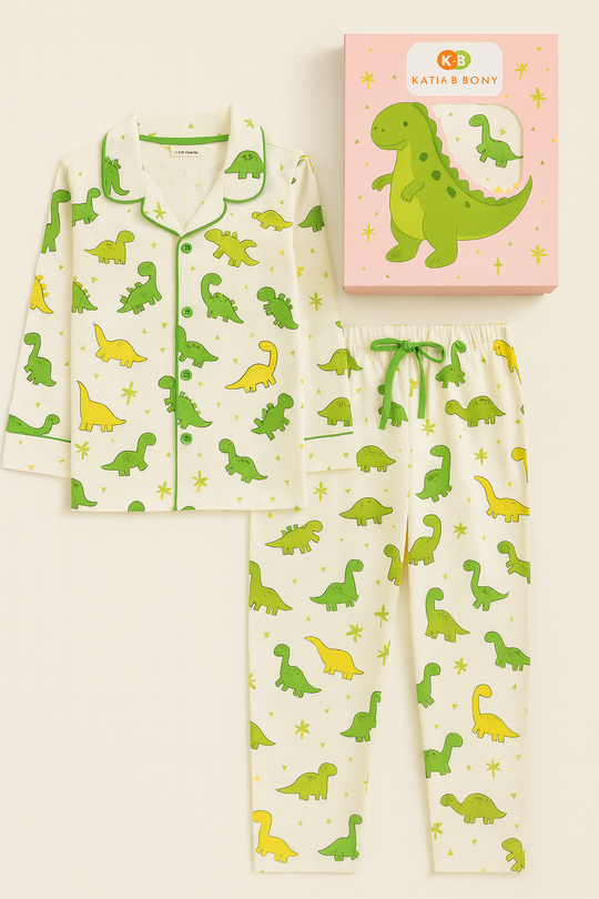 Erkek Çocuk Dinozor Desenli Kutulu Pijama Takımı