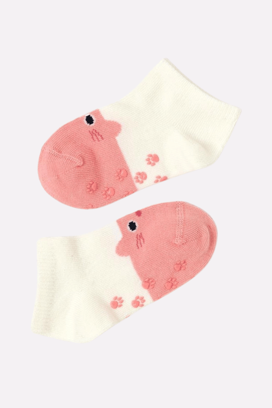 Kız Bebek Hayvan Desenli 2li Step Çorap