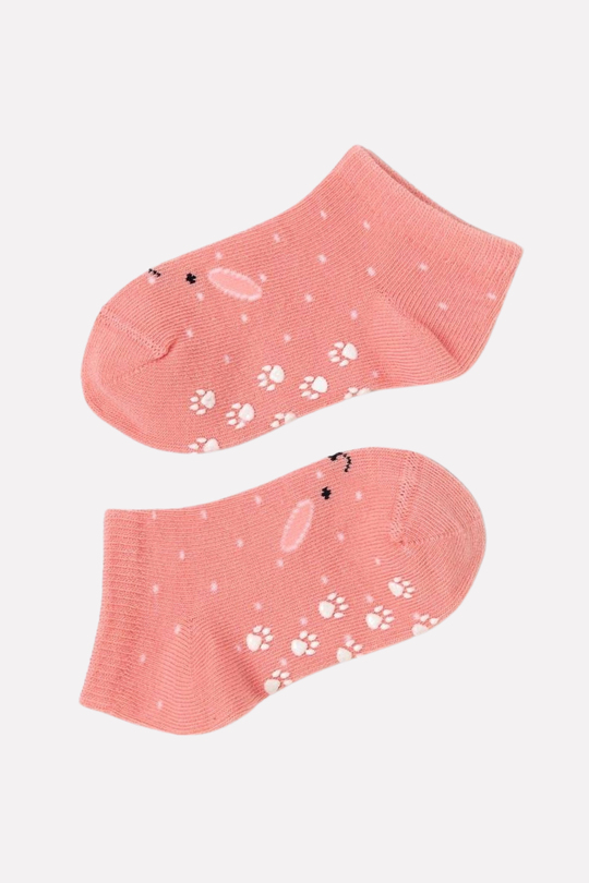 Kız Bebek Hayvan Desenli 2li Step Çorap
