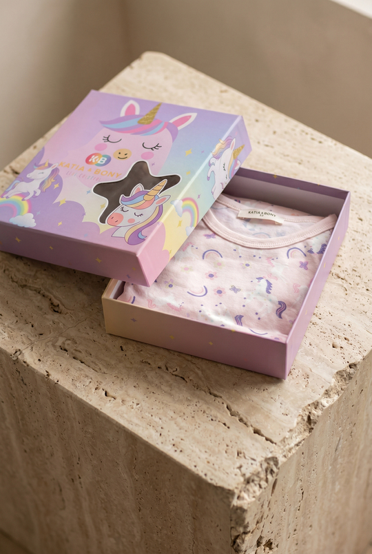 Kız Çocuk Unicorn Desenli Kutulu Pijama Takımı