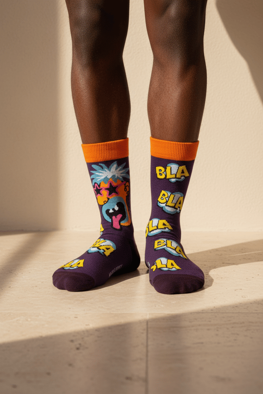 Unisex Pop Art Desenli Soket Çorap