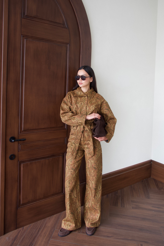 Etnik Desen Pantolon - KREMİT