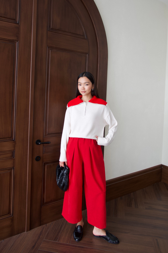Gabardin Pantolon - KIRMIZI