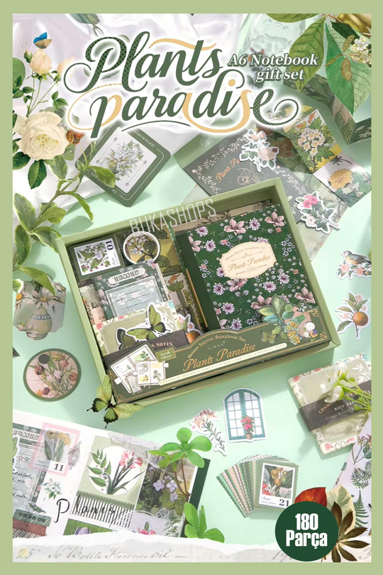 180 Parça Mega Botanik Journal Seti ve Scrapbook Seti - 