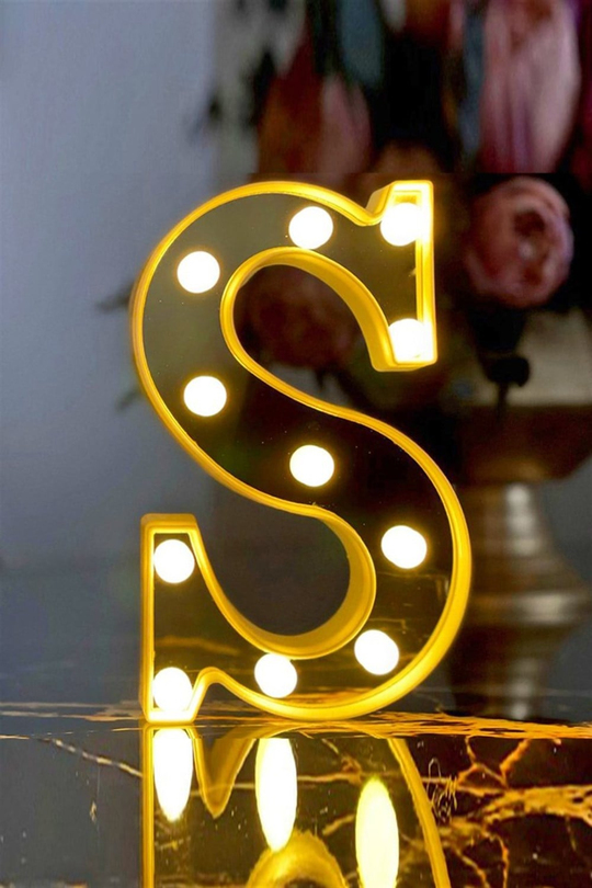 3D Işıklı Led Harf Dekoratif Aydınlatma S Harfi