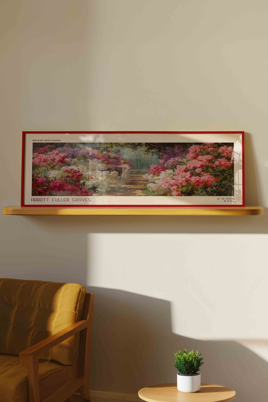 Abbott Fuller Graves Çiçek Açan Bahçe Panoramik Çerçeveli Tablo