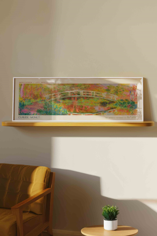 Claude Monet Japon Köprüsü Panoramik Çerçeveli Tablo