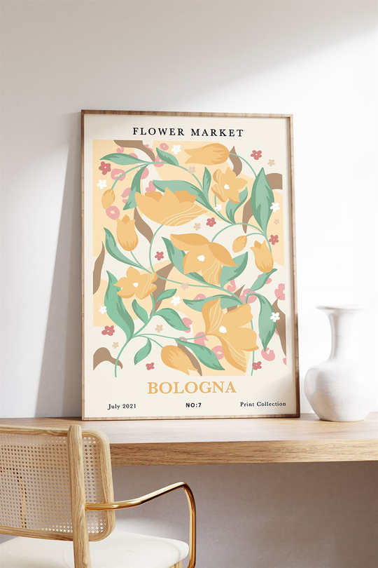 Flower Market Bologna Tablo, Poster - Çerçevesiz