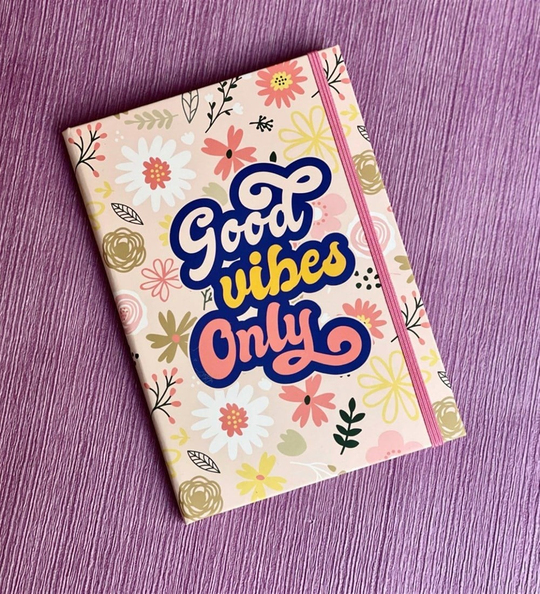 Good Vibes Only Tasarımlı Lastikli Defter