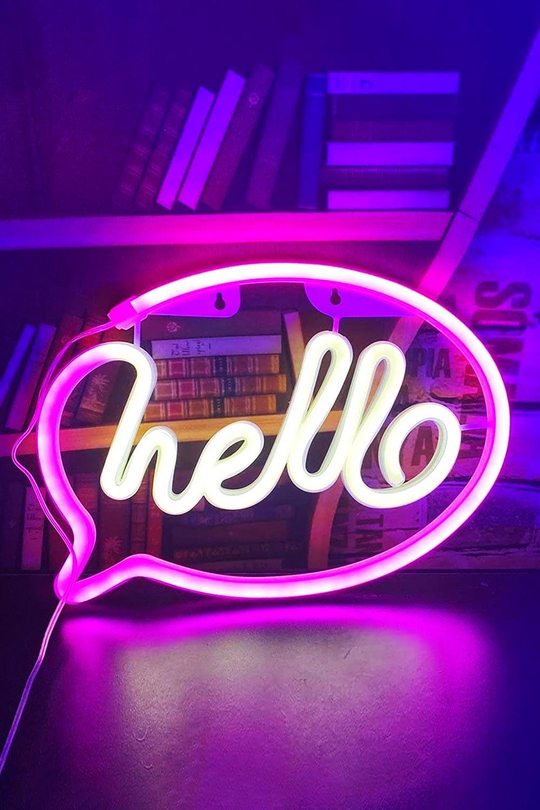 Hello Neon Duvar Dekoru