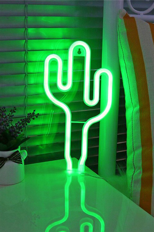 Kaktüs Neon Duvar Dekoru