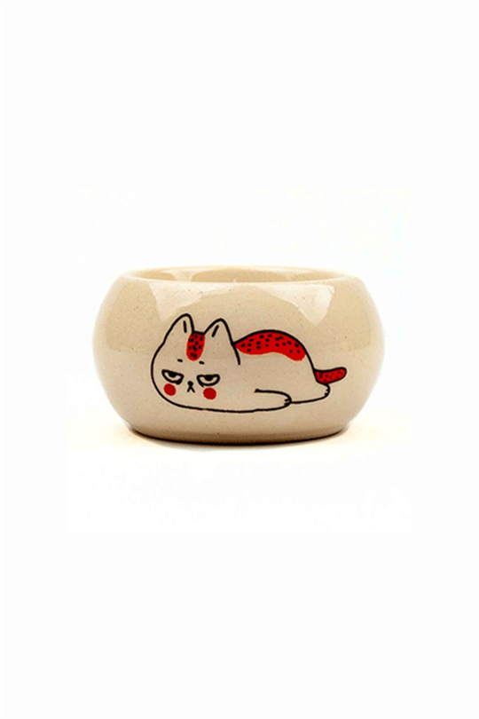 Kedi Krem Parlak Tealight Mumluk