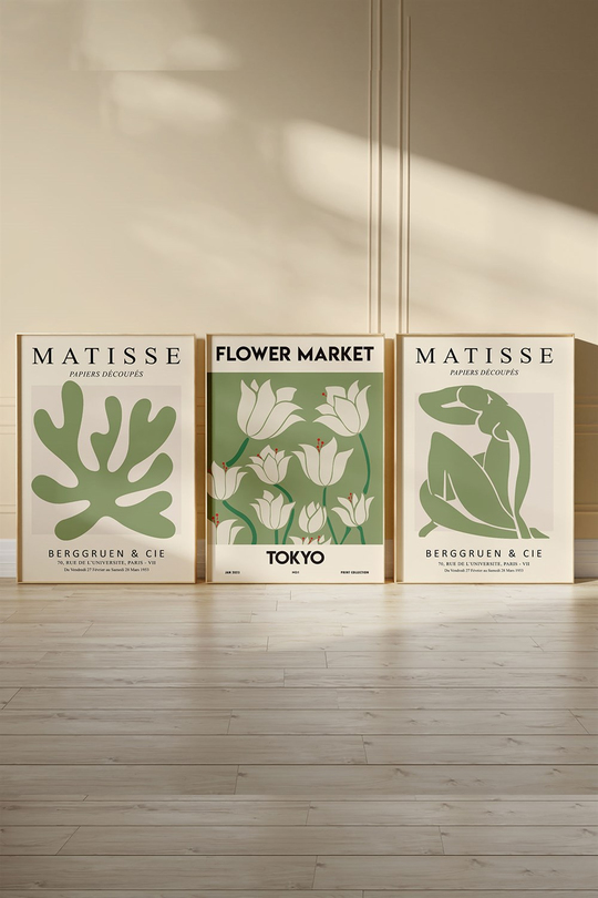 Matisse Flower Market 3'lü Tablo, Poster Seti - Çerçevesiz