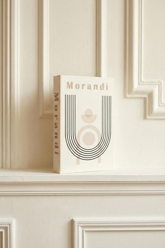 Morandi Renkleri Temalı Minimalist Dekoratif Kitap Kutu - Geometrik Soyut Desenli Gizli Saklama Kutusu - İskandinav Tarzı Dekor