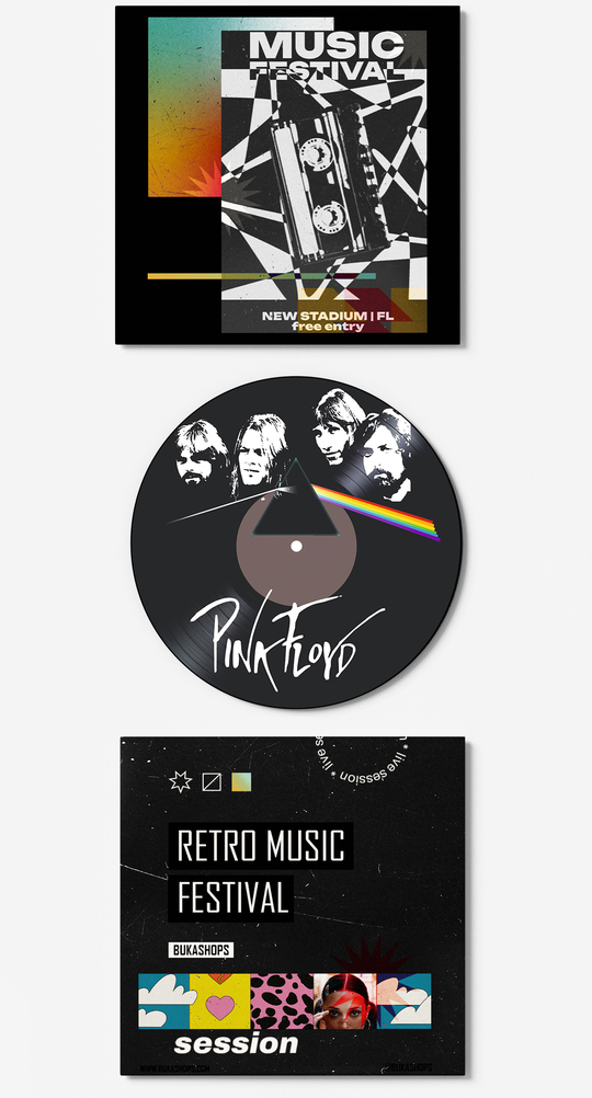 Pink Floyd Renkli Plak Duvar Dekoru