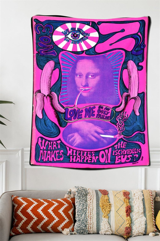 Psychedelic Mona Lisa Duvar Halısı 70x100 cm