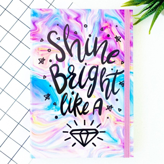Shine Elmas Defter Lastikli Orta Boy
