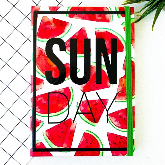 Sunday Karpuz Defter Lastikli Orta Boy
