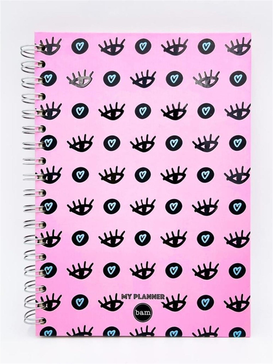 Telli Planlayıcı Defter Ajanda Pembe Nazar Kolaj