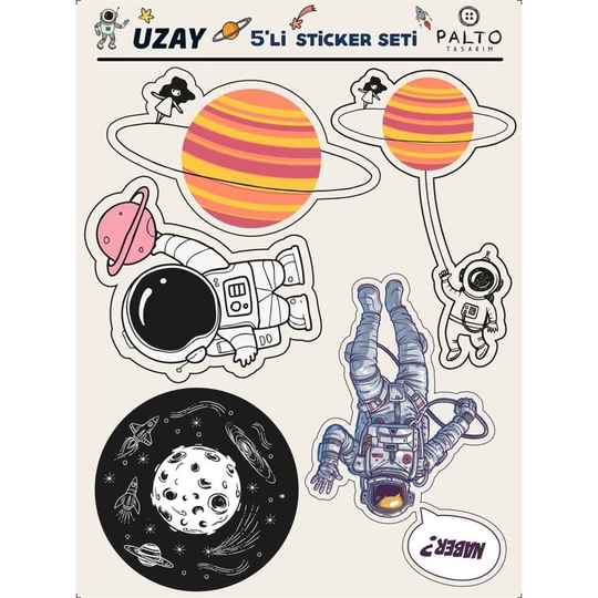 Uzay 5'li Sticker Seti