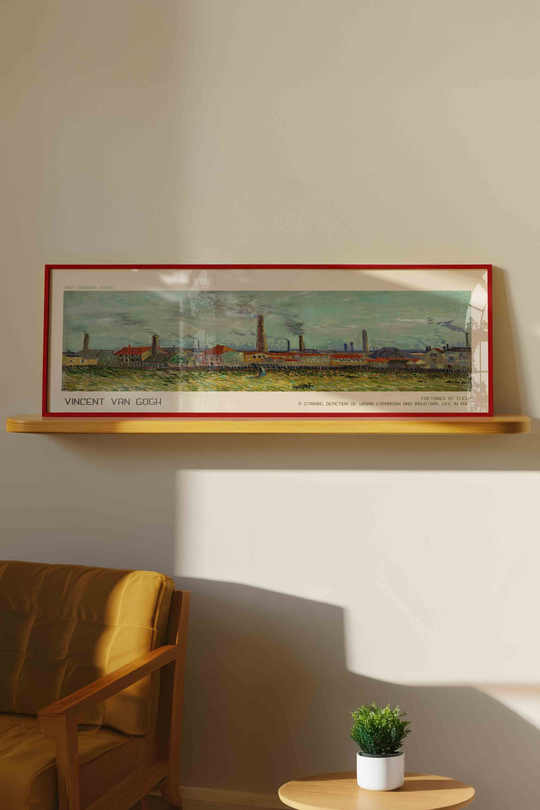 Vincent van Gogh Clichy Fabrikaları Panoramik Çerçeveli Tablo