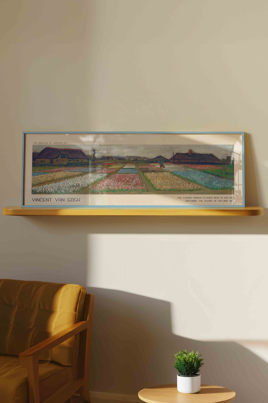 Vincent van Gogh Hollanda Çiçek Bahçesi Panoramik Çerçeveli Tablo