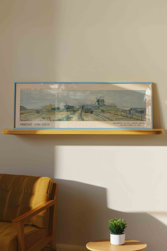 Vincent van Gogh Montmartre Paris Manzarası Panoramik Çerçeveli Tablo