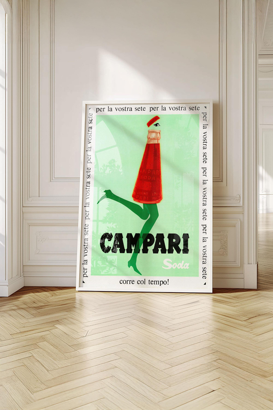 Vintage İtalyan Aperatif Sanatı - Beyaz Çerçeveli Tablo